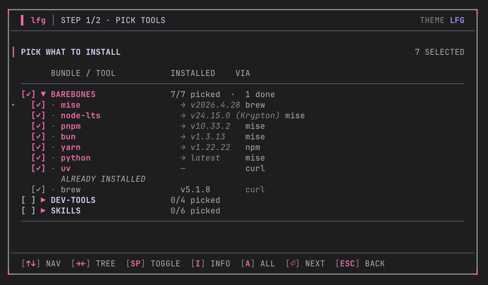 02 — Pick the essentials